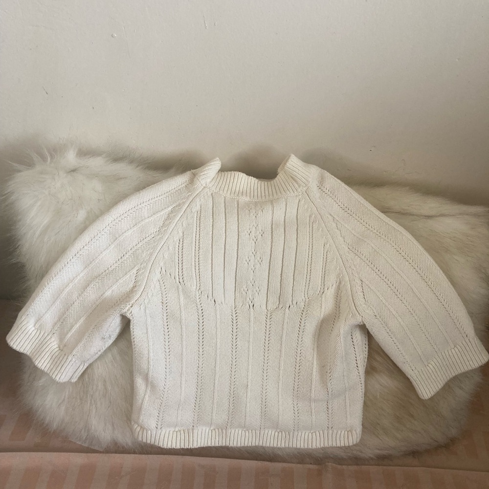 Free People Intimately Off White Cropped Knit Body Sweater - Picture 6 of 9